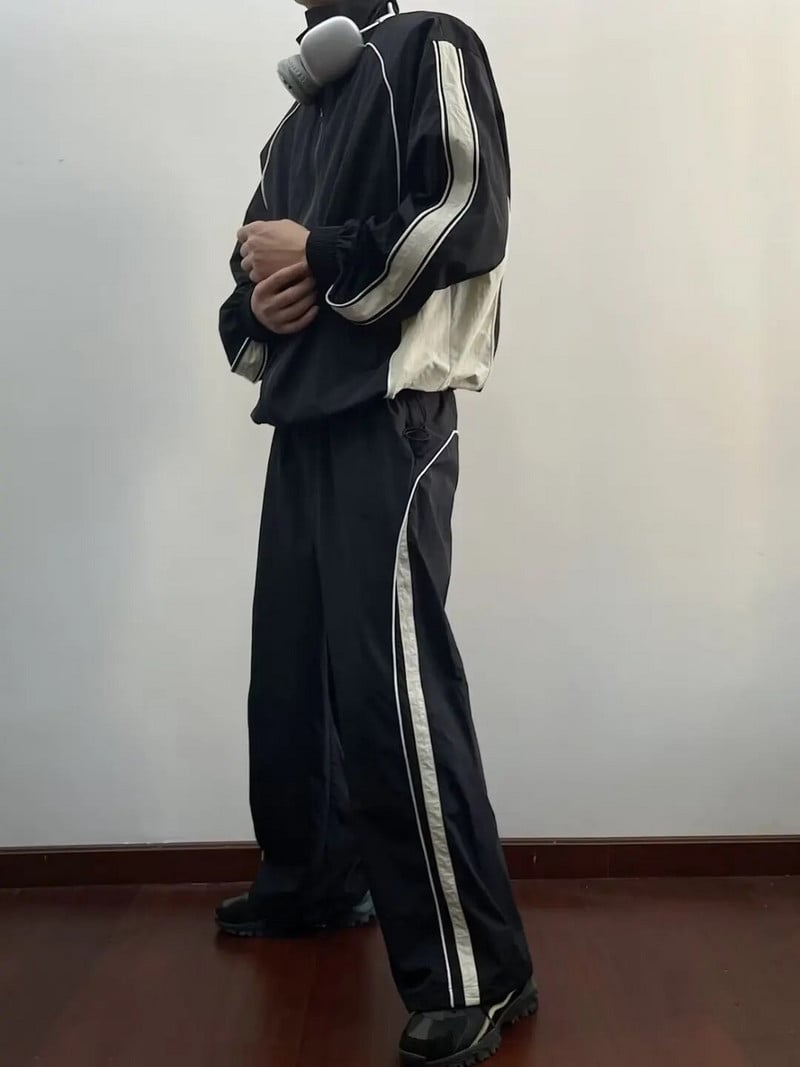 Patchwork sportsko odijelo Muško proljeće jesen Ležerni kardigan Trenirke Preppy dvodijelni set Unisex Joggers Trenirke
