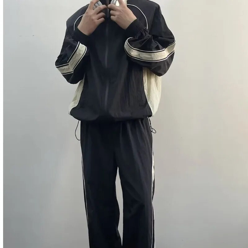Patchwork sportsko odijelo Muško proljeće jesen Ležerni kardigan Trenirke Preppy dvodijelni set Unisex Joggers Trenirke