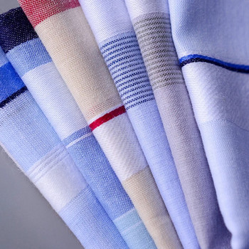 Комплект от 5 бр. Ретро класически мъжки носни кърпички Памук с райе Ханки носни кърпи Подаръци за парти Сватбен банкет