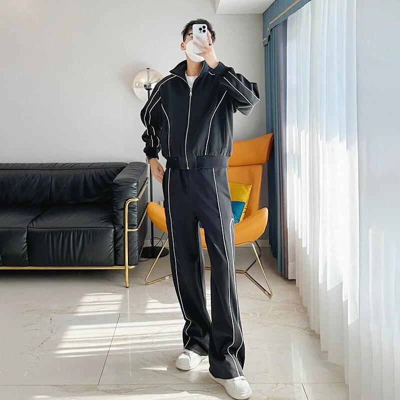 Muško sportsko odijelo Proljeće Jesen Ležeran kardigan Jakna Trenirka Novi elegantni dvodijelni set Unisex Joggers Trenirke