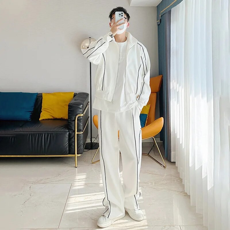 Muško sportsko odijelo Proljeće Jesen Ležeran kardigan Jakna Trenirka Novi elegantni dvodijelni set Unisex Joggers Trenirke
