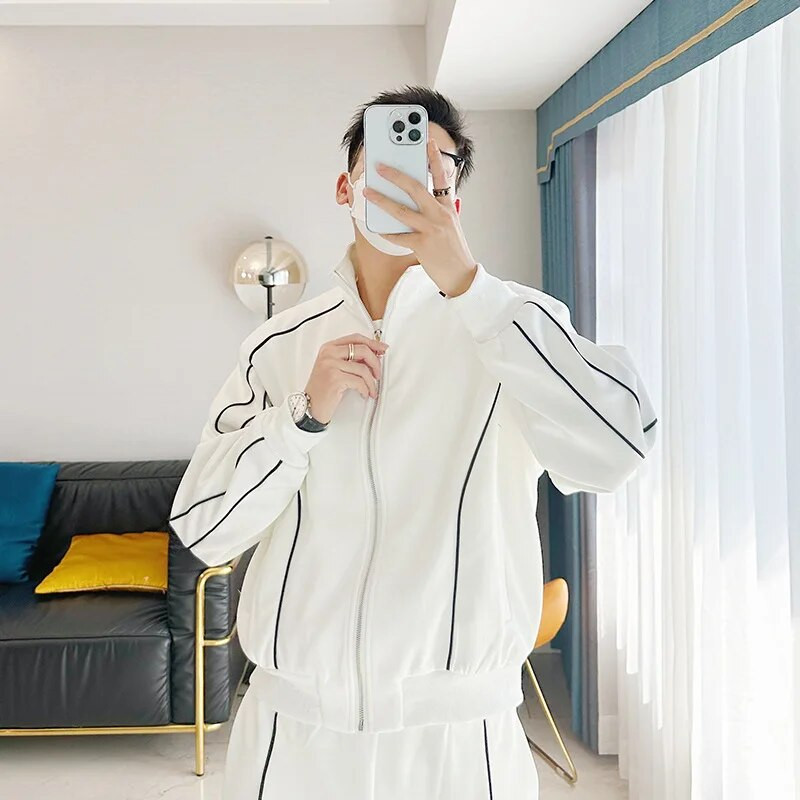 Muško sportsko odijelo Proljeće Jesen Ležeran kardigan Jakna Trenirka Novi elegantni dvodijelni set Unisex Joggers Trenirke