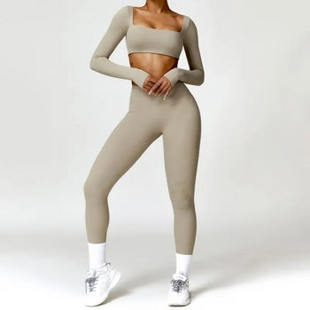 Δύο τεμάχια αναπνεύσιμη αθλητική φόρμα γιόγκα Quick Dry Outfit Γυμναστήριο Σετ γυμναστικής Γυναικεία Αθλητικά Ενδύματα Γυναικεία Κοστούμια Κολάν