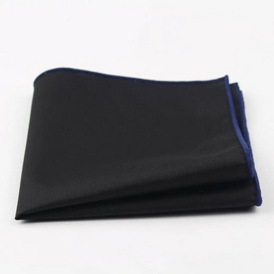 Batistă din bumbac în stil însorit pentru bărbați pătrat de buzunar negru, cu margini colorate, prosop Casual 23*23cm