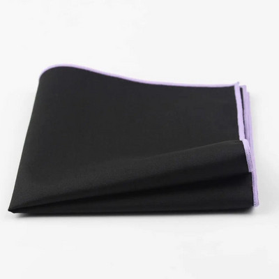 Batistă din bumbac în stil însorit pentru bărbați pătrat de buzunar negru, cu margini colorate, prosop Casual 23*23cm