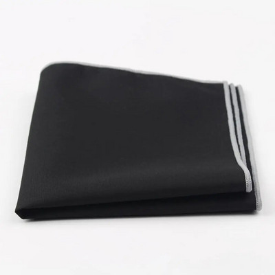 Batistă din bumbac în stil însorit pentru bărbați pătrat de buzunar negru, cu margini colorate, prosop Casual 23*23cm