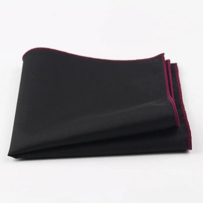 Batistă din bumbac în stil însorit pentru bărbați pătrat de buzunar negru, cu margini colorate, prosop Casual 23*23cm