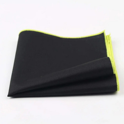 Batistă din bumbac în stil însorit pentru bărbați pătrat de buzunar negru, cu margini colorate, prosop Casual 23*23cm