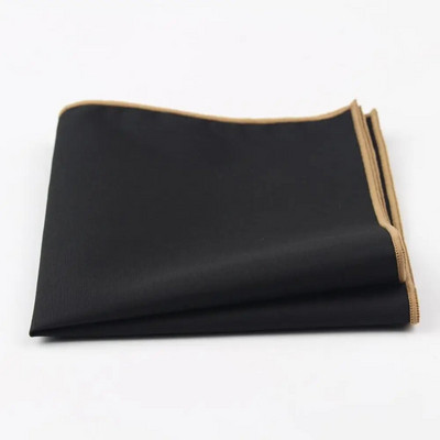 Batistă din bumbac în stil însorit pentru bărbați pătrat de buzunar negru, cu margini colorate, prosop Casual 23*23cm