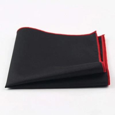 Batistă din bumbac în stil însorit pentru bărbați pătrat de buzunar negru, cu margini colorate, prosop Casual 23*23cm