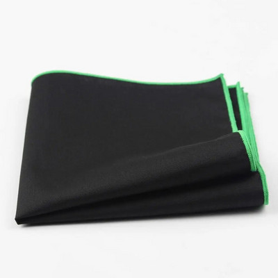 Batistă din bumbac în stil însorit pentru bărbați pătrat de buzunar negru, cu margini colorate, prosop Casual 23*23cm