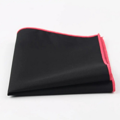 Batistă din bumbac în stil însorit pentru bărbați pătrat de buzunar negru, cu margini colorate, prosop Casual 23*23cm