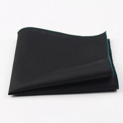 Batistă din bumbac în stil însorit pentru bărbați pătrat de buzunar negru, cu margini colorate, prosop Casual 23*23cm