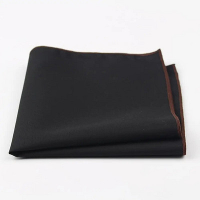 Batistă din bumbac în stil însorit pentru bărbați pătrat de buzunar negru, cu margini colorate, prosop Casual 23*23cm