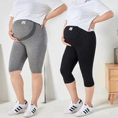 Jambiere de maternitate elastice cu talie înaltă Pantaloni scurți pentru femei însărcinate cu susținere a burticii Pantaloni scurți pentru modelarea corpului Capri Fifth Pant