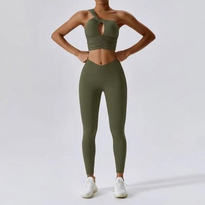 Costum de yoga sport din două piese Îmbrăcăminte sportivă Set de femei Haine de antrenament respirabile pentru femei Ținută de fitness Set de gimnastică Trening academic