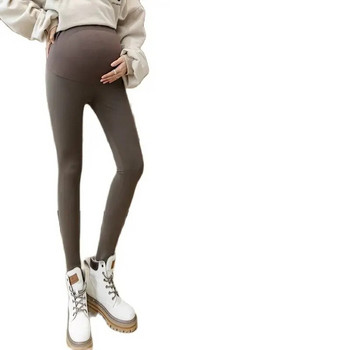 Есенни и зимни клинове за корем за бременни с дебели топли поларени панталони, разтегнати панталони за бременни Йога клин