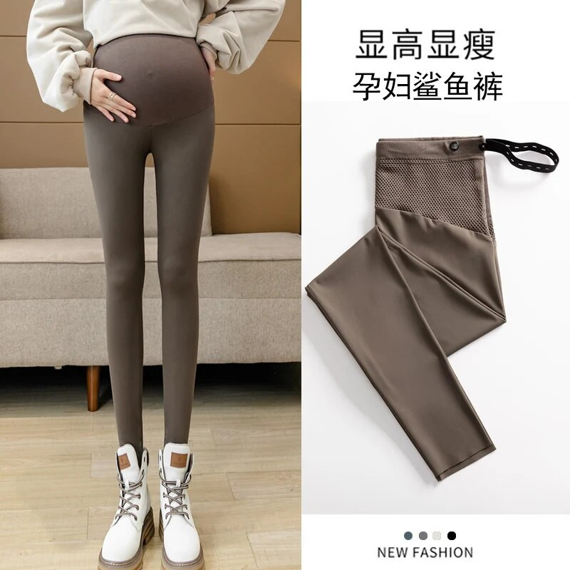 Jesenske i zimske trudničke tajice na trbuščić s debelim toplim flis Empired hlačama Rastegnute trudničke hlače Yoga Leggings