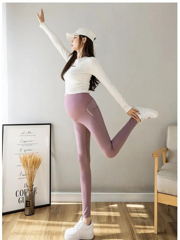 2024 tavaszi és őszi terhesség cápabőr leggings karcsú csípő, kívül nyomtatott betűk Nadrág magas derekú terhes női nadrág