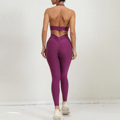 Set de gimnastica Femei Seturi de antrenament Push Up Imbracaminte sport dama XS tinuta sport pentru femeie Costum de yoga pentru fitness Imbracaminte sport Roz Violet Negru