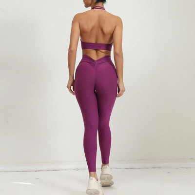 Set de gimnastica Femei Seturi de antrenament Push Up Imbracaminte sport dama XS tinuta sport pentru femeie Costum de yoga pentru fitness Imbracaminte sport Roz Violet Negru