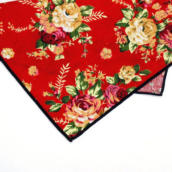 Мъжки костюми Ленени носни кърпи Тъкани флорални щампи Джобни квадратни кърпи Мъжки бизнес ежедневни квадратни джобове Хавлиена кърпа