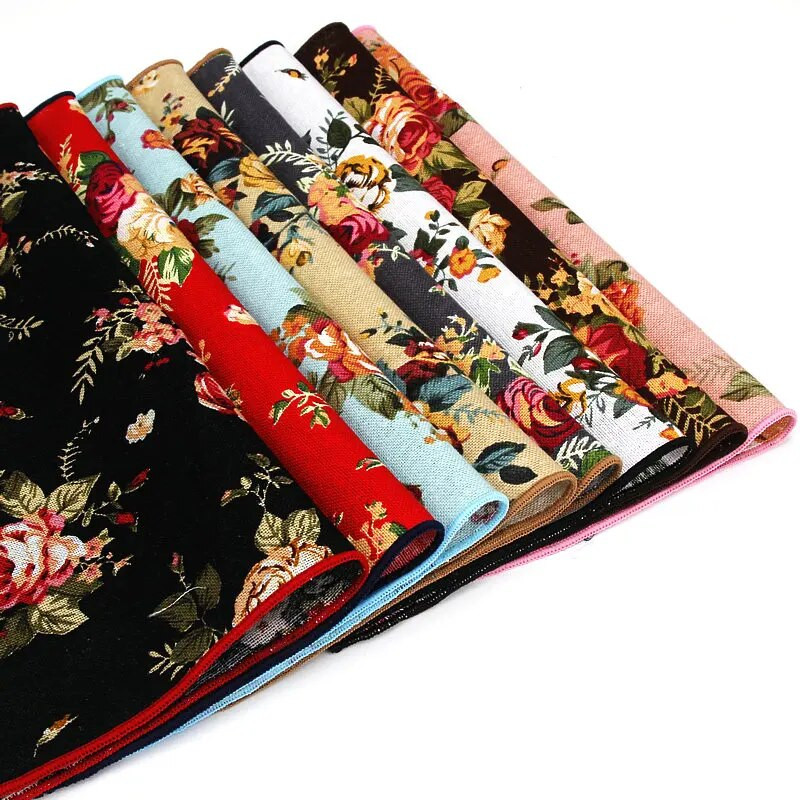 Costume pentru bărbați Batiste din in țesute cu imprimare florală pătrat de buzunar papuci pentru bărbați de afaceri casual buzunare pătrate prosop