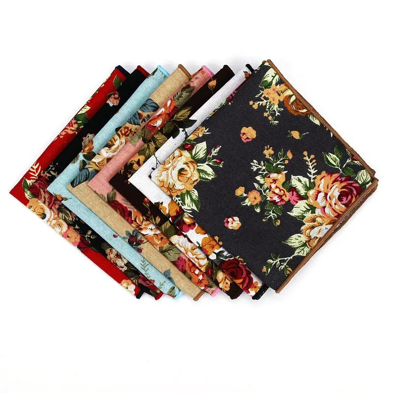 Costume pentru bărbați Batiste din in țesute cu imprimare florală pătrat de buzunar papuci pentru bărbați de afaceri casual buzunare pătrate prosop