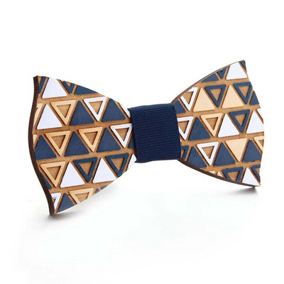 Papion unisex scobit din lemn de modă pentru bărbați, curea reglabilă, cravată retro, cămașă vintage, papion, cravată subțire