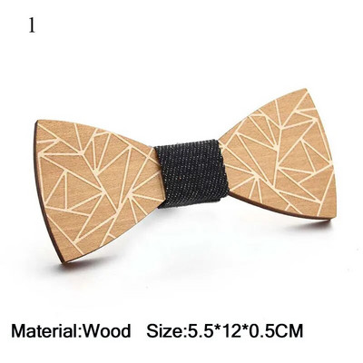 Papion unisex scobit din lemn de modă pentru bărbați, curea reglabilă, cravată retro, cămașă vintage, papion, cravată subțire