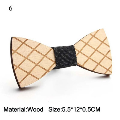 Papion unisex scobit din lemn de modă pentru bărbați, curea reglabilă, cravată retro, cămașă vintage, papion, cravată subțire