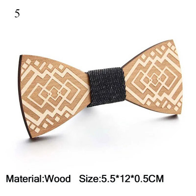 Papion unisex scobit din lemn de modă pentru bărbați, curea reglabilă, cravată retro, cămașă vintage, papion, cravată subțire