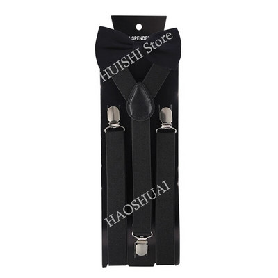 HUISHI Bretele pentru bărbați Set papion Blugi Poliester 43 Bretele pline colorate Y-back Papion reglabil pentru bărbați Bretele pentru bărbați