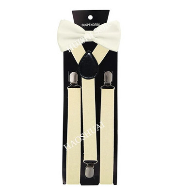 HUISHI Bretele pentru bărbați Set papion Blugi Poliester 43 Bretele pline colorate Y-back Papion reglabil pentru bărbați Bretele pentru bărbați