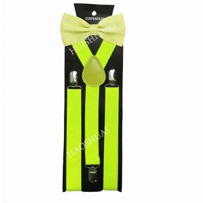 HUISHI Bretele pentru bărbați Set papion Blugi Poliester 43 Bretele pline colorate Y-back Papion reglabil pentru bărbați Bretele pentru bărbați