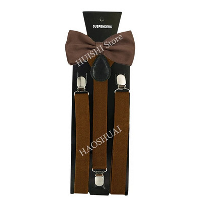 HUISHI Bretele pentru bărbați Set papion Blugi Poliester 43 Bretele pline colorate Y-back Papion reglabil pentru bărbați Bretele pentru bărbați