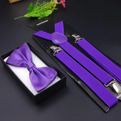 Bretele pentru bărbați Set papion Bretele Papioni Y-back Suspensie elastică cu clipsă ajustabilă Curele pentru bărbați Curele pentru bărbați