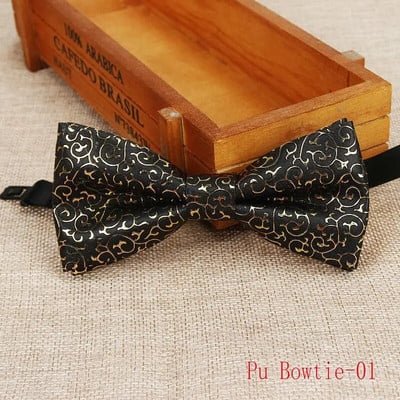 Nauja aukštos kokybės klasikinė PU rašto odinė peteliškė Butterfly Party Peteliškė Vyrui Geometrinė auksinė sidabrinė juoda vintažinis peteliškė