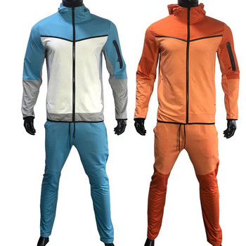 Мъжки спортен костюм Tech Fleece Hoodie Памучно разтегливо облекло за тренировки Нова марка Палто с добро качество Спортни панталони Спортен комплект Облекло