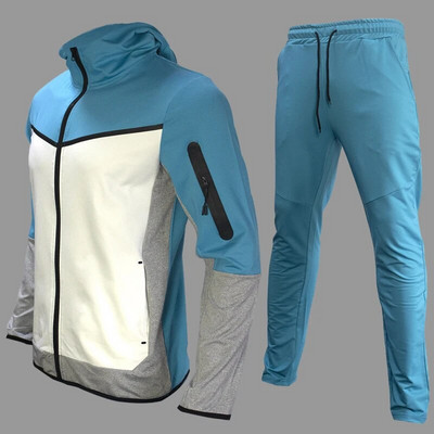 Мъжки спортен костюм Tech Fleece Hoodie Памучно разтегливо облекло за тренировки Нова марка Палто с добро качество Спортни панталони Спортен комплект Облекло