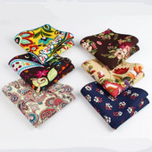 Batista cu flori Esarfe din in vintage Paisley Hankies Batiste de buzunar pentru bărbați 22*22cm