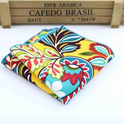 Batista cu flori Esarfe din in vintage Paisley Hankies Batiste de buzunar pentru bărbați 22*22cm