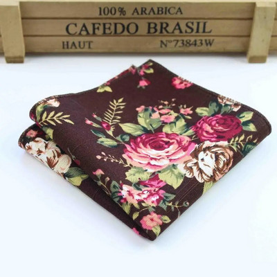 Batista cu flori Esarfe din in vintage Paisley Hankies Batiste de buzunar pentru bărbați 22*22cm