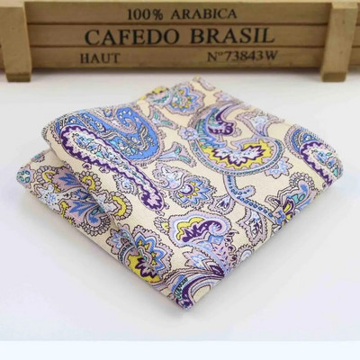 Batista cu flori Esarfe din in vintage Paisley Hankies Batiste de buzunar pentru bărbați 22*22cm