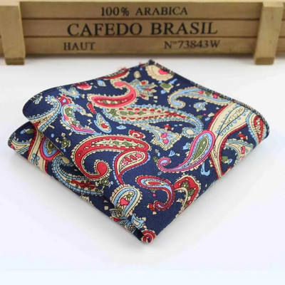 Batista cu flori Esarfe din in vintage Paisley Hankies Batiste de buzunar pentru bărbați 22*22cm