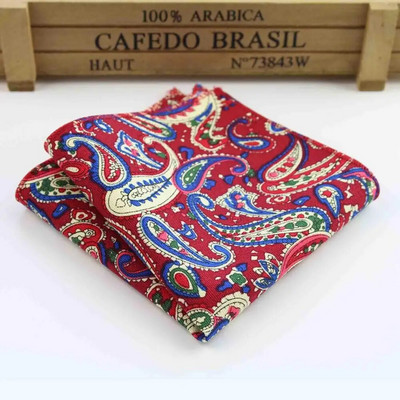 Batista cu flori Esarfe din in vintage Paisley Hankies Batiste de buzunar pentru bărbați 22*22cm