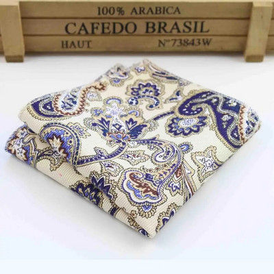 Batista cu flori Esarfe din in vintage Paisley Hankies Batiste de buzunar pentru bărbați 22*22cm