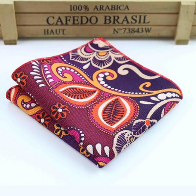 Batista cu flori Esarfe din in vintage Paisley Hankies Batiste de buzunar pentru bărbați 22*22cm