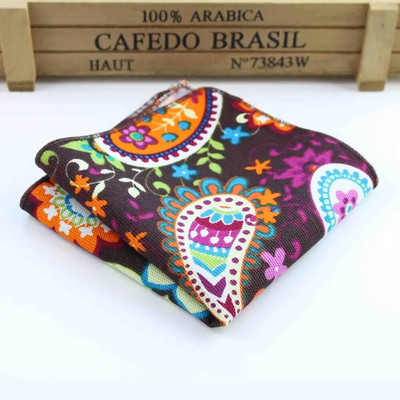 Batista cu flori Esarfe din in vintage Paisley Hankies Batiste de buzunar pentru bărbați 22*22cm