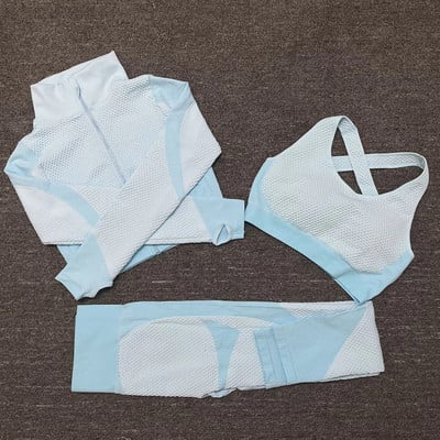 2/3 KOM Bešavne garniture za jogu Sportski prsluk za fitness Visoki struk Hlače koje se podižu na bokovima Odijela Odjeća za vježbanje Komplet tajica za teretanu za žene